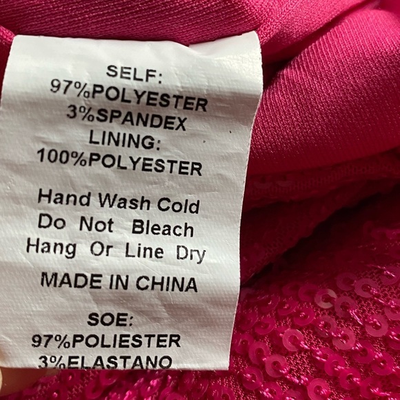 Windsor Women’s Fuchsia Sequin One Shoulder Promo Dress Size 6 - Picture 4 of 10